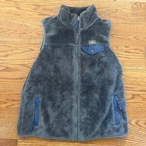 L.L. BEAN Women's L Grey Sherpa Vest